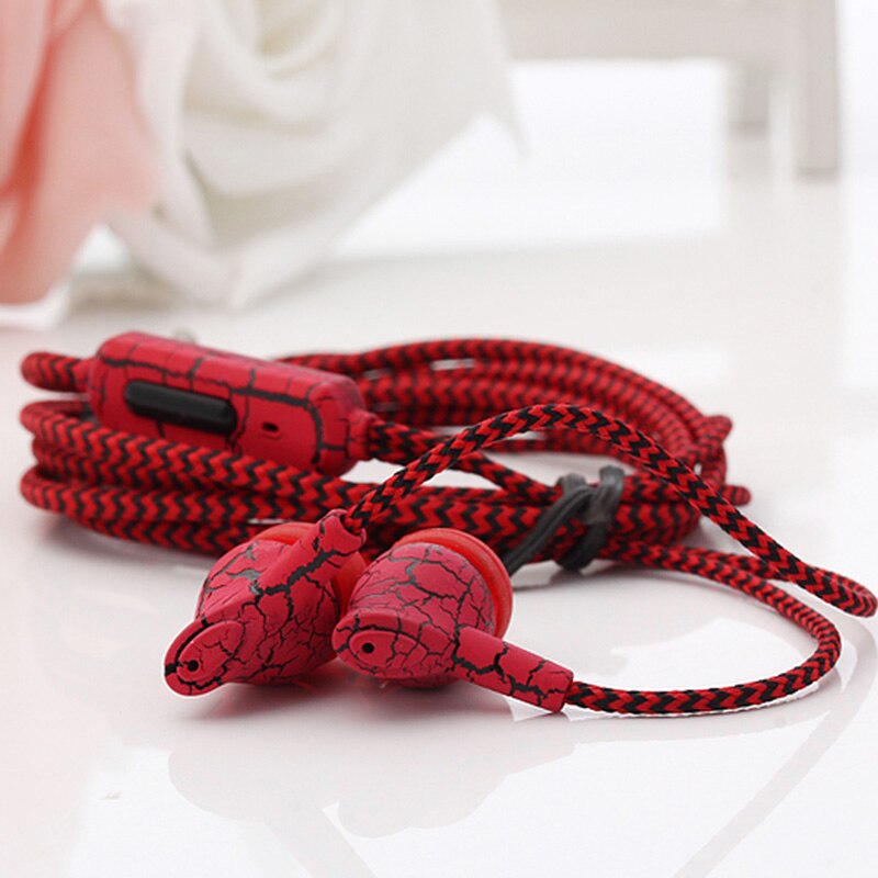 verdrahtet Stereo Riss Geflochtene Kopfhörer Mit Micphone in-ohr Geknackt Coole Kopfhörer Für Smartphone