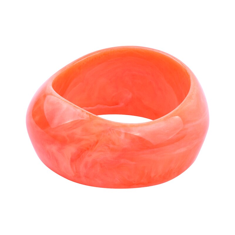 Classic Acryl Manchet Armbanden Bangles Voor Vrouwen Breed Geometrische Hars Armbanden Vrouwelijke Eenvoudige Charme Party Sieraden: orange
