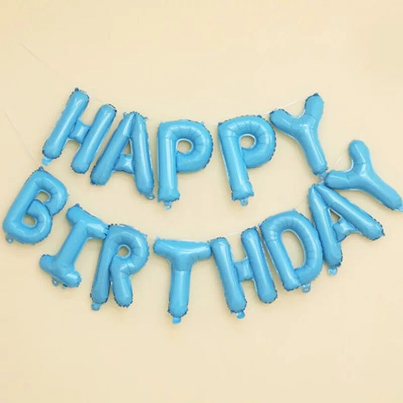 Ballons bannière pour anniversaire | Lettres joyeux anniversaire, ballons suspendus, fournitures de décoration pour anniversaire: Blue