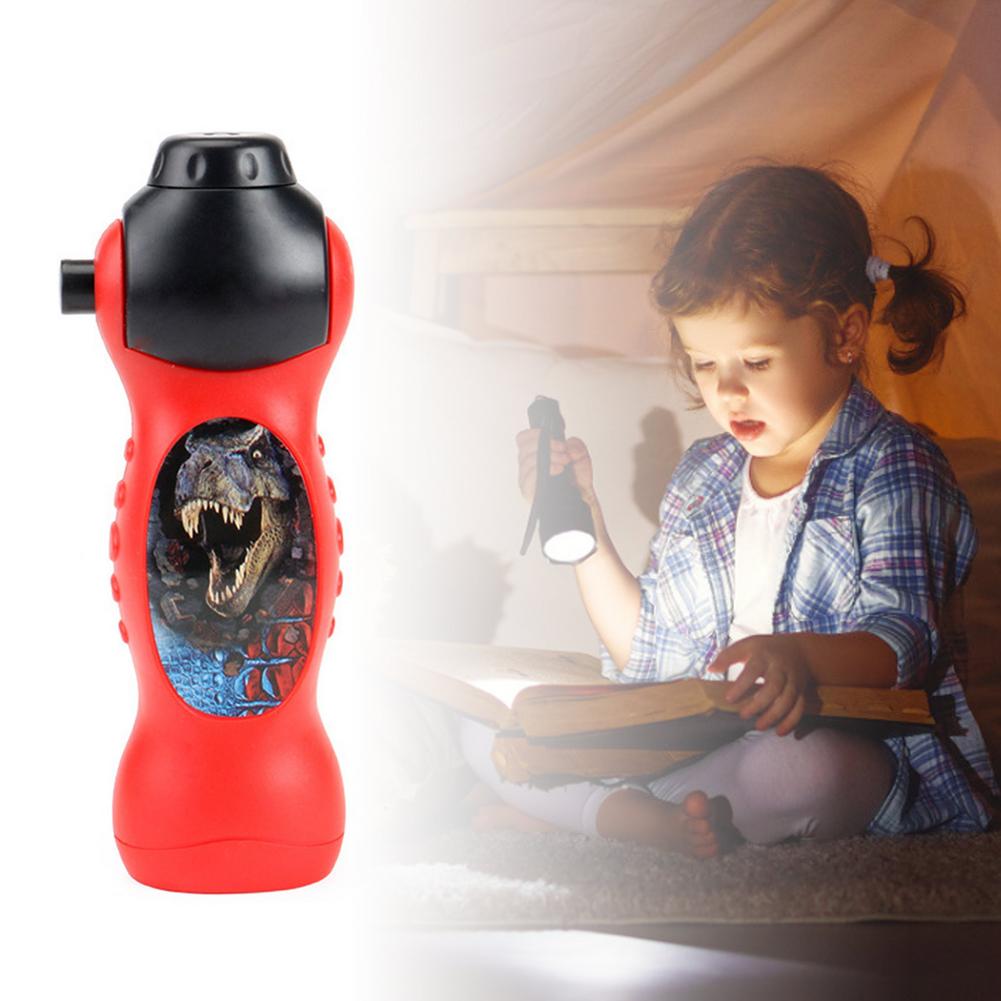 Children's Cartoon Projection Flashlight 24 Patterns Early Education Slides Holding The Projector Bedtime Night Light