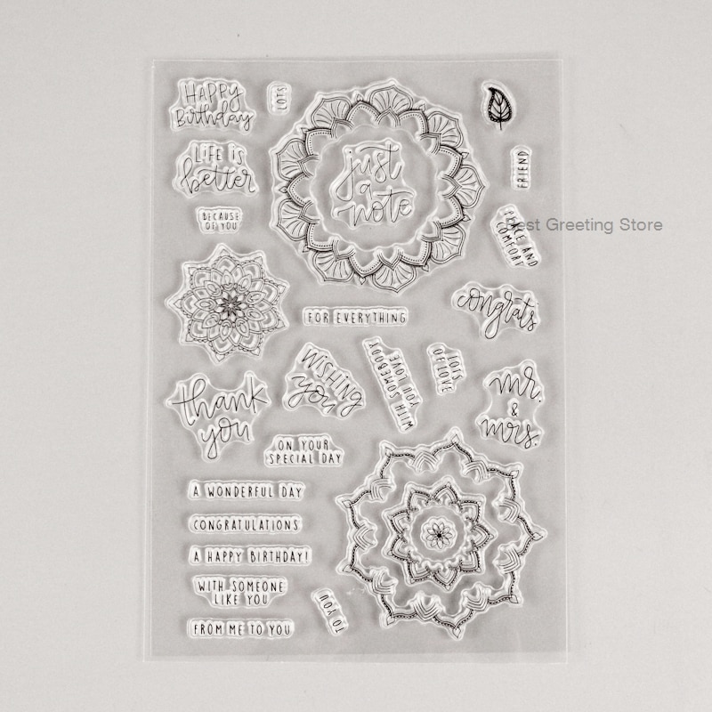 clear card making stamps birthday greetings mandala stamps