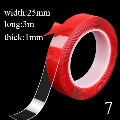 3M Wasbare Herbruikbare Dubbelzijdig Tape Transparante Magic Acryl Plakband Nano Traceless Sticker Briefpapier: 7