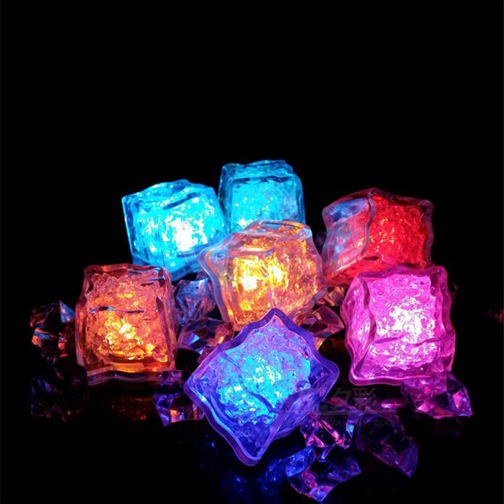12 Uds. Cubitos de hielo luminosos coloridos Sensor táctil luz de noche LED de agua sensoral luminosa luz de noche Barra de hielo fresco esencial