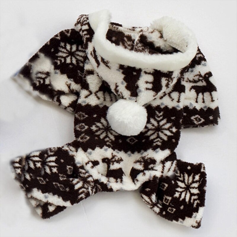 Inverno quente macio hoodie macacão casaco roupas traje para cachorro de estimação cachorro quente bonito