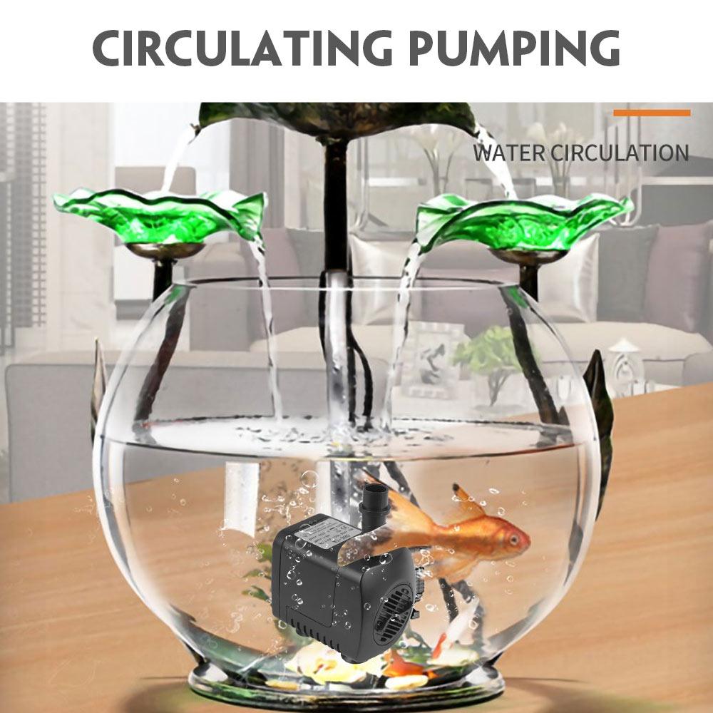 Electric Submersible Colorful Fountain Pump Aquarium Water Pump Submersible Water Fountain Pool 220GPH Oxygen 2 Nozzles