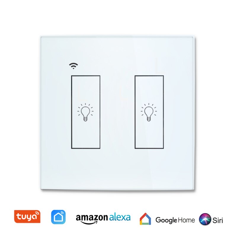 Tuya EU WiFi Smart Switch EU 220V 1/2/3 Gang Wall Light Button Light Switches Work with Alexa Google Home: 2 gang