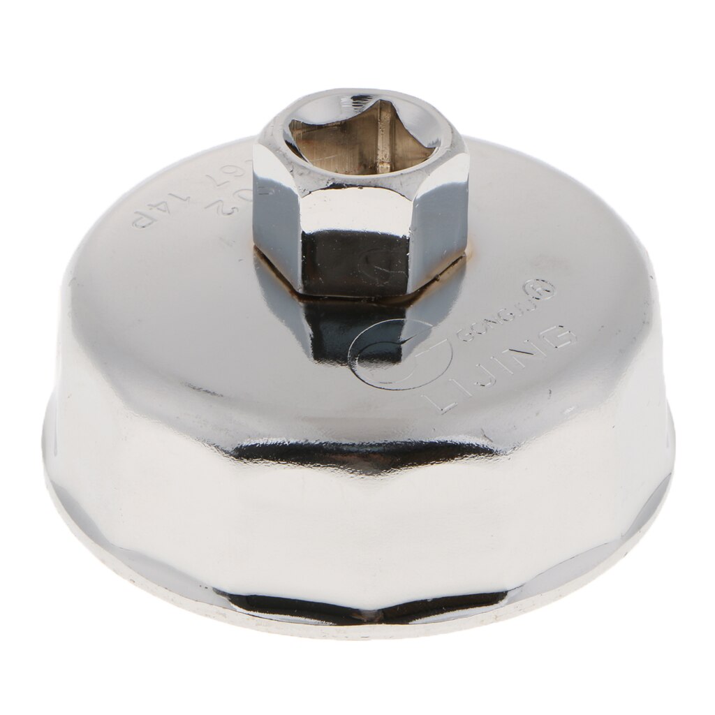 Oliefilter kop skruenøgle hus værktøjsfjerner hætte olierist, dia 66mm,14 riller, stål og forkromet, til toyota