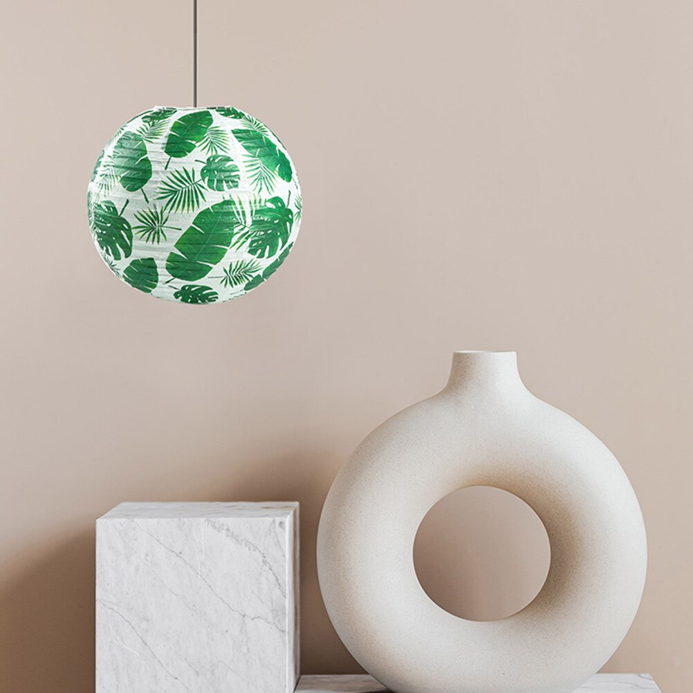 Paper Lantern Lamp Shade Leaves Pattern Lampshade for Ceiling Light Pendant Lamp