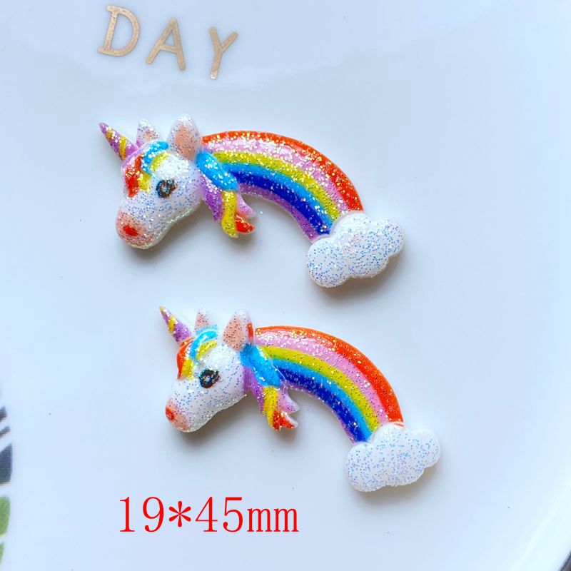 10Pcs Hars Leuke Gemengde Heldere Regenboog Serie Platte Achterkant Cabochon Plakboek Kawaii Diy Embellishments Accessoires