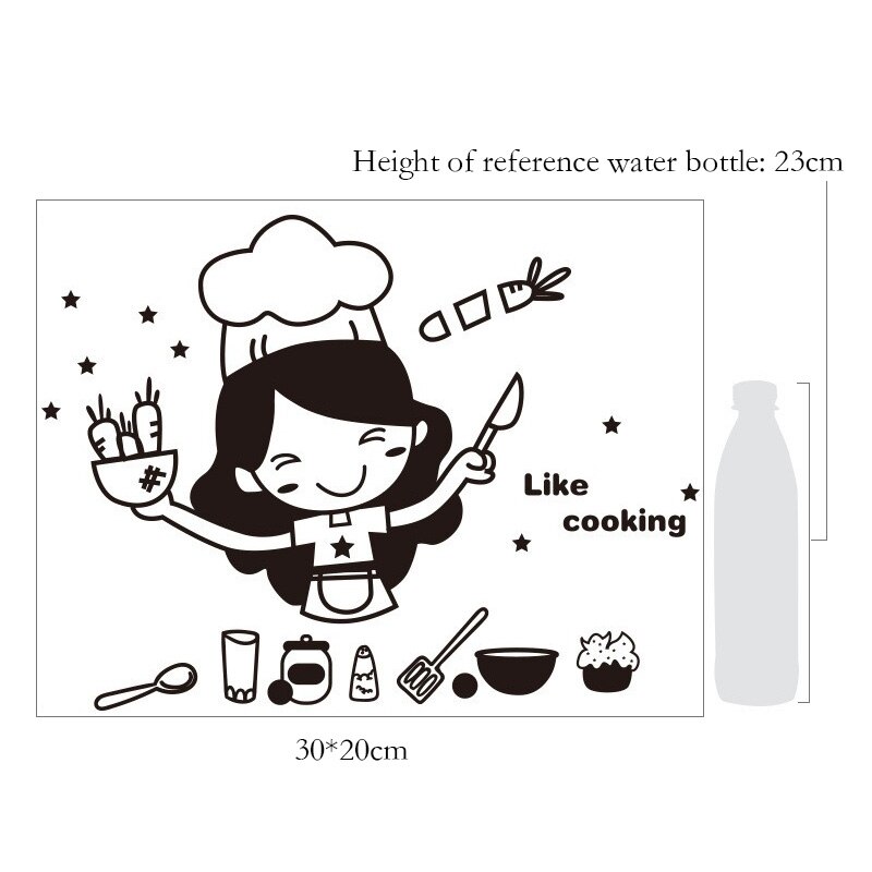 Kitchen Cook Wall Sticker DIY Wall Art Decal wall Decoration Removable Cabinet Door Wall Decal Mural House Decoration