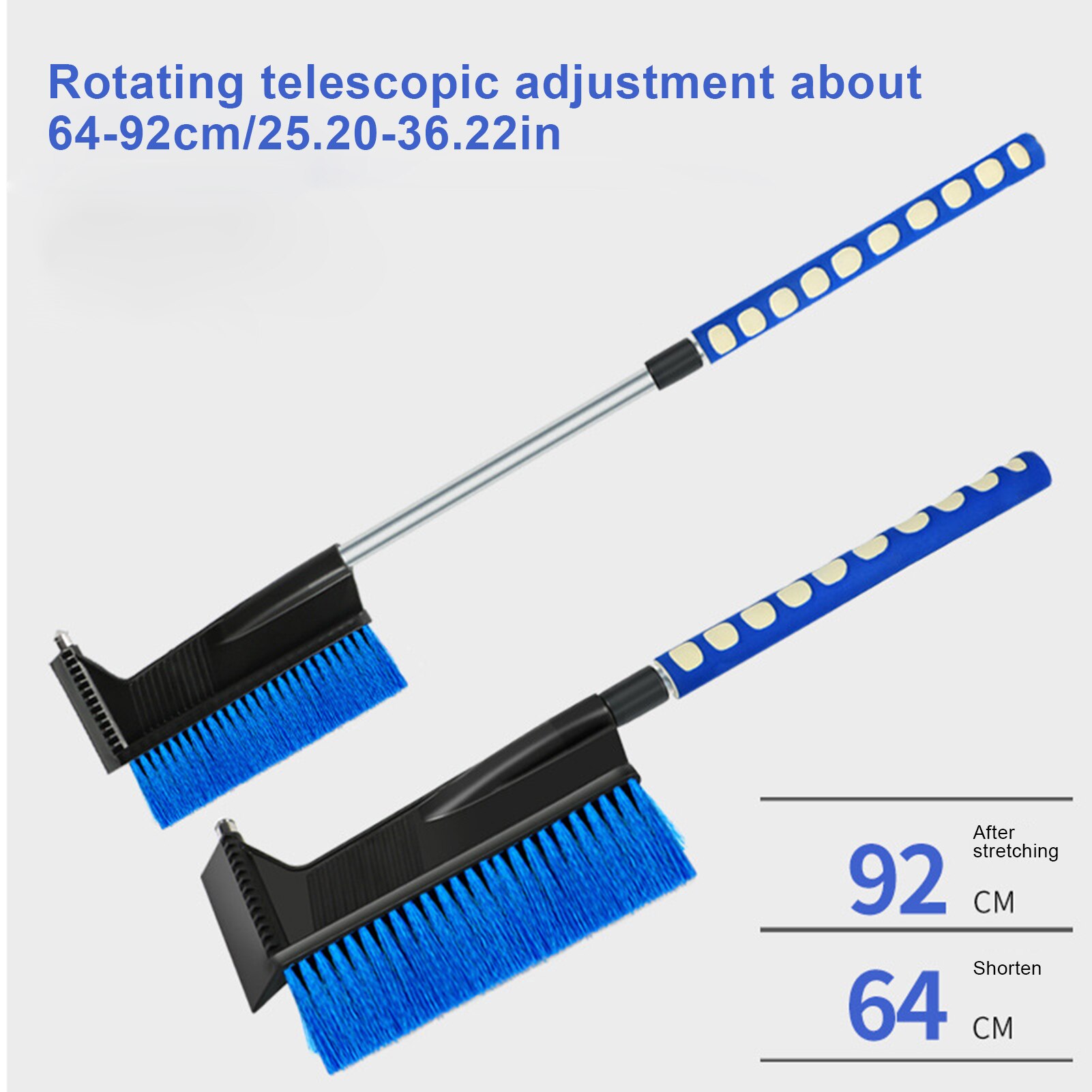 Raspador de hielo para coche, cepillo de nieve de vidrio para parabrisas, herramienta limpiadora de nieve ajustable de acero inoxidable, accesorios para lavado de autos