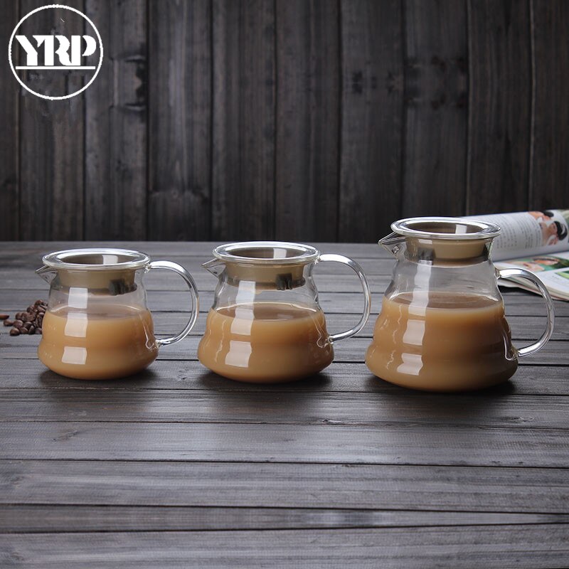 YRP 360ml 450ml 800ml V60 Giet Over Glas Bereik Koffie Server Karaf Drip Pot Koffie Waterkoker Brouwer barista Percolator Duidelijk Tool