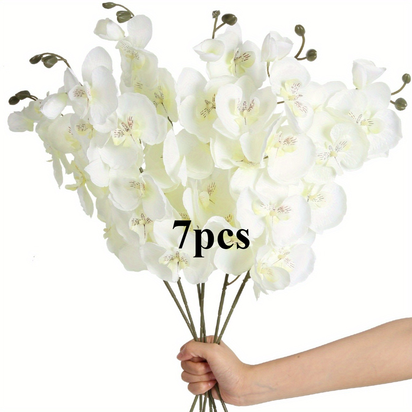 Künstliche Orchideen Phalaenopsis-Blumen für DIY Hochzeits-Tischdekoration, Heim-Party-Deko Perfekt für Valentinstag, Abschlussgeschenke: M / Beige