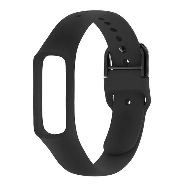 Smart Watch Band for Samsung Galaxy Fit-e R375 Silicone Wrist Band Strap Watchband Adjustable Bracelet Sports Replacement Band: Black