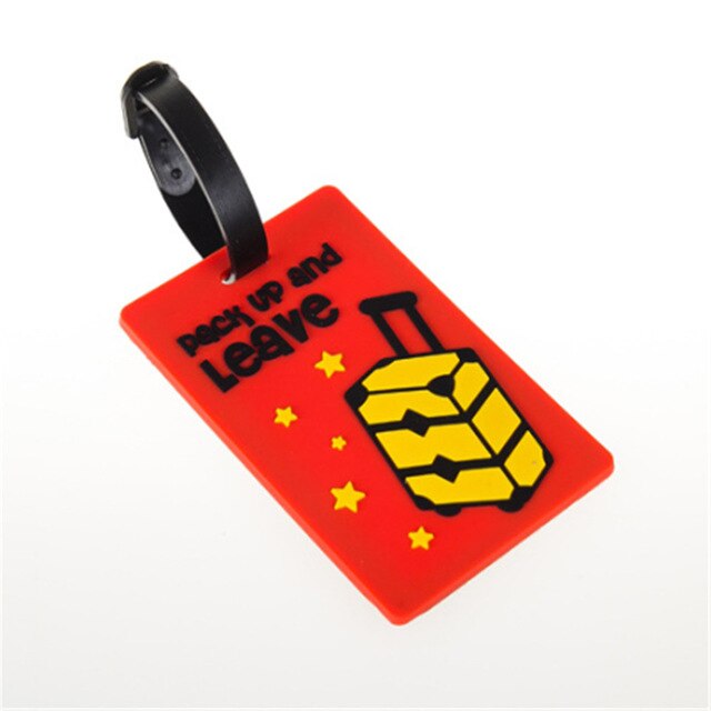 Cartoon Cute Luggage Tag Silicone Women Men Travel Suitcase Tag Name Addres Holder Baggage Boarding Label Tag: B