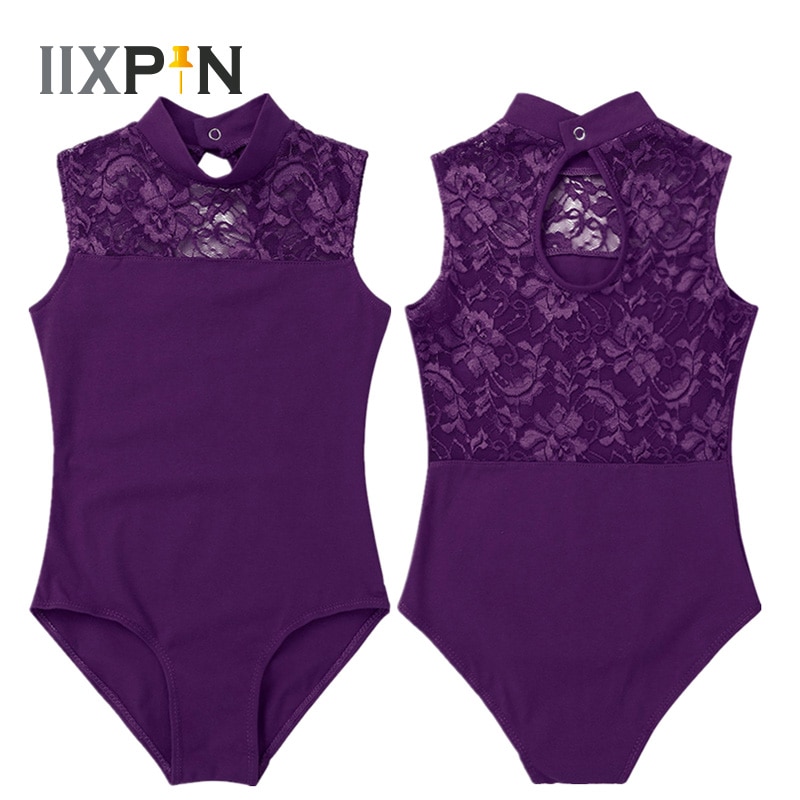 IIXPIN-robe de Ballet Tutu pour filles, justaucorps sans manches col tortue dos en dentelle, gymnastique dans la danse