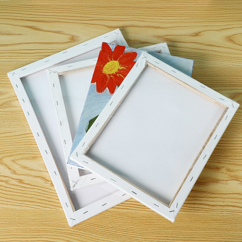 For Acrylic Oil Painting Watercolor Painting DIY Crafts White Blank Screen Wooden Plate Frame Canvas Board Plate Acrylic Paint