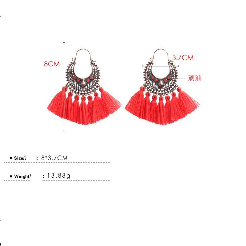 Exknl Fringed Korean Tassel Earrings for Women Geometric Statement Earring Jewelry Pendientes Weekend Party