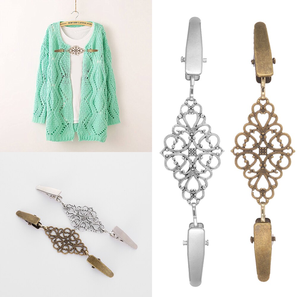 Frauen Strickjacke zur Seite fahren Bluse Stift Schal Brosche Clips Hemd Kragen retro Ente Clip Winter Schal Verschlüsse Charme Zubehör