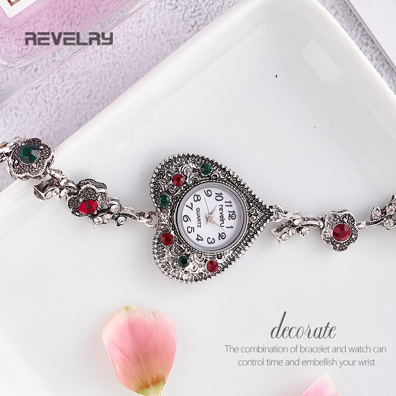 QINGXIYA-Relojes de pulsera para mujer, reloj de pulsera femenino con esfera de diamante y corazón, de cuarzo, informal,
