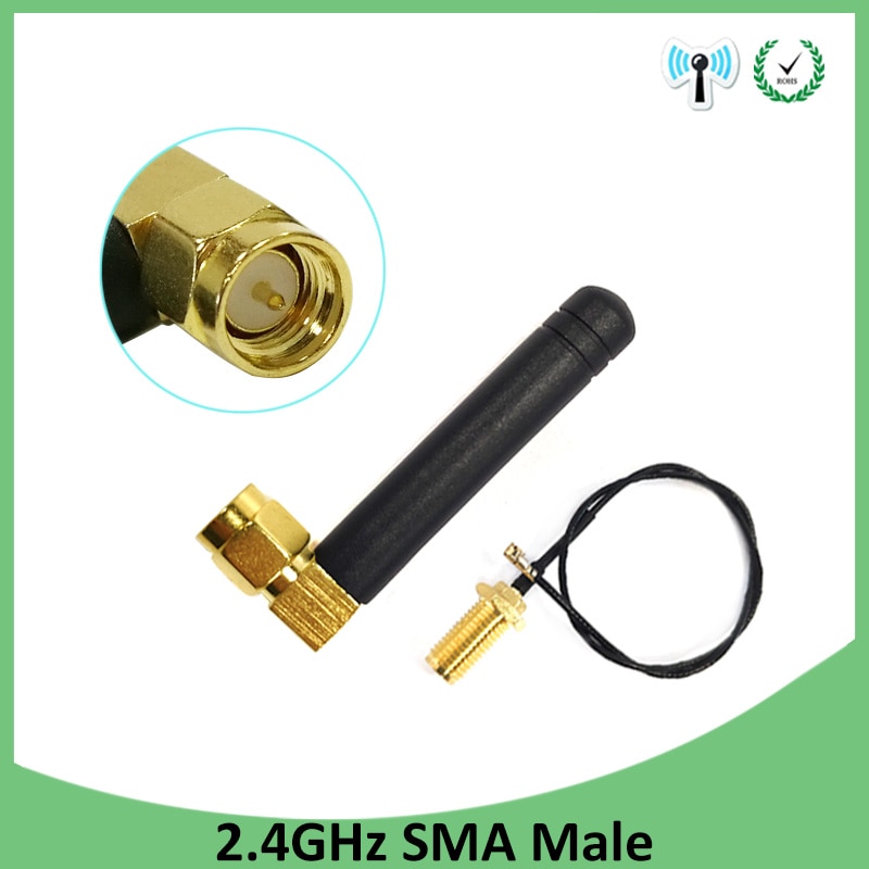 Grandwisdom 1/2/5Pcs 2.4G Antenne 3dbi Sma Male Wlan Wifi 2.4Ghz Antene Ipx Ipex 1 Sma Vrouwelijke Pigtail Verlengkabel Iot Antena