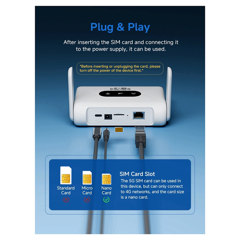 M16k-4g lte wifi-routers 6 300 mbps draagbare apparaten , 4g wifi-modems (werkt met 5g simkaarten zonder contract) - us-stekker