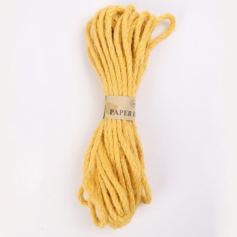 10 Meters Colorful Twisted Cord Jute Rope 6mm DIY Basket Twine Burlap String Party Decor Wrapping Handmade Craft: Yellow