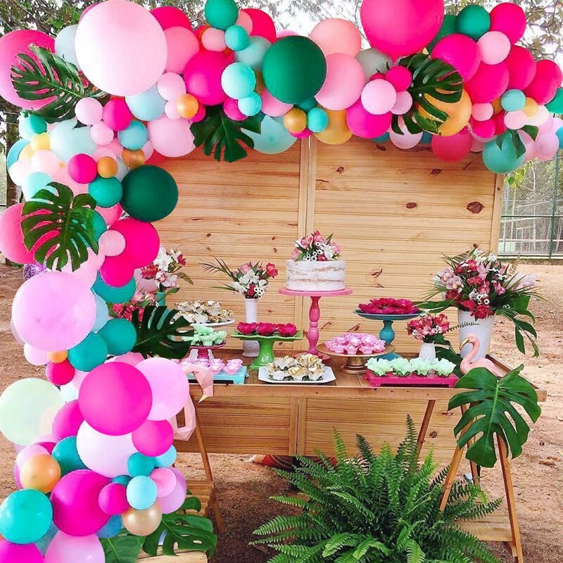tropisch hawaiisch Ballon Girlande Bogen Bausatz Ballon Baby Dusche Konfetti Ballon Geburtstag Sommer Hawaii Party Dekor Hochzeit