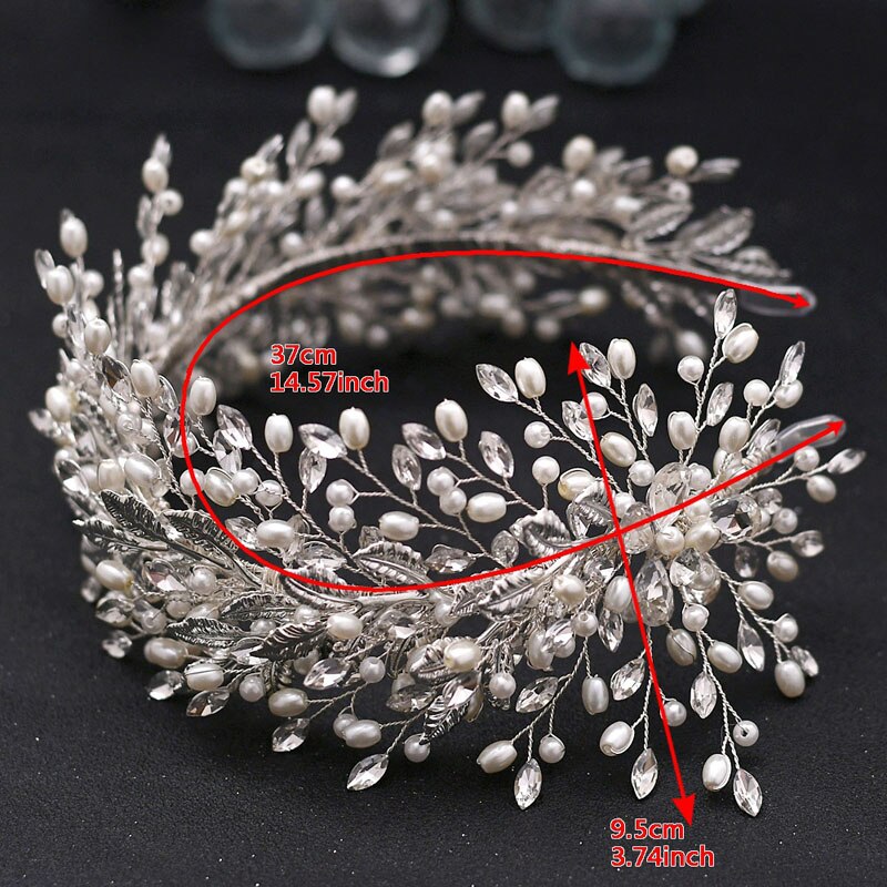 Slbridal luxo artesanal flexível strass cristais pérolas tiara casamento bandana nupcial coroa acessórios para o cabelo feminino jóias