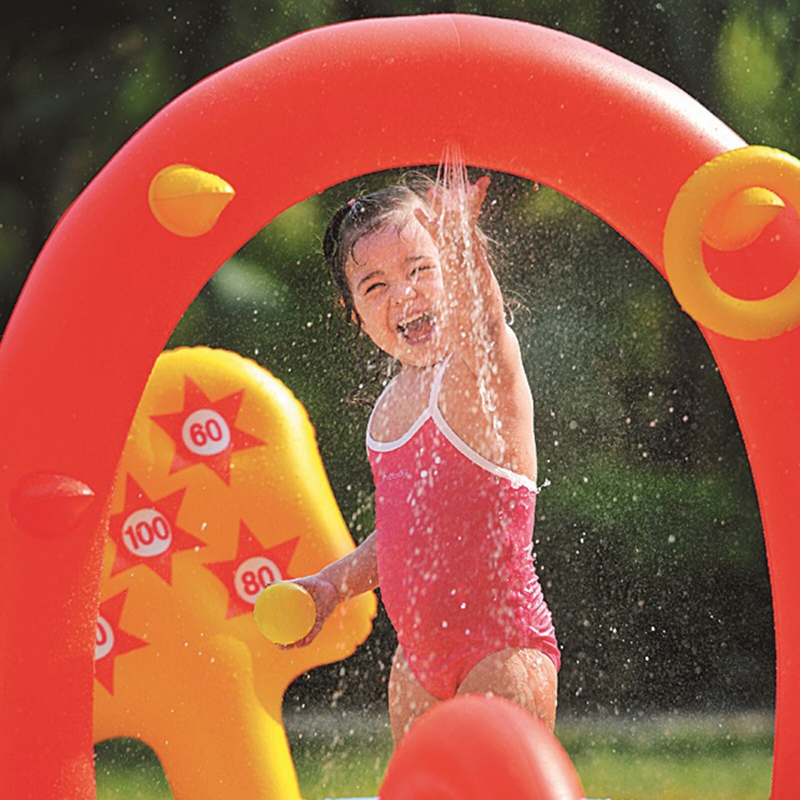 Opblaasbaar Zwembad Voor Kid Sliding Zwembad Sprinkler Water Speelgoed Kinderen Thuis Peuterbad Met Oceaan Bal En Ferrule