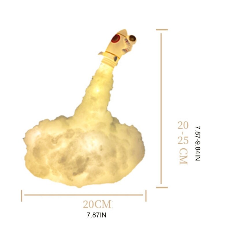 ABS Material Rocket Night Light Space Shuttle Lamp LED Control Warm Color Light 03KD