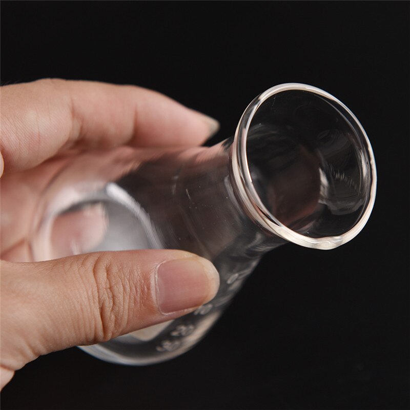 1 frasco Erlenmeyer de cristal transparente, frasco de cristal amplio triangular, frasco cónico de 50ml, equipo de Labrador