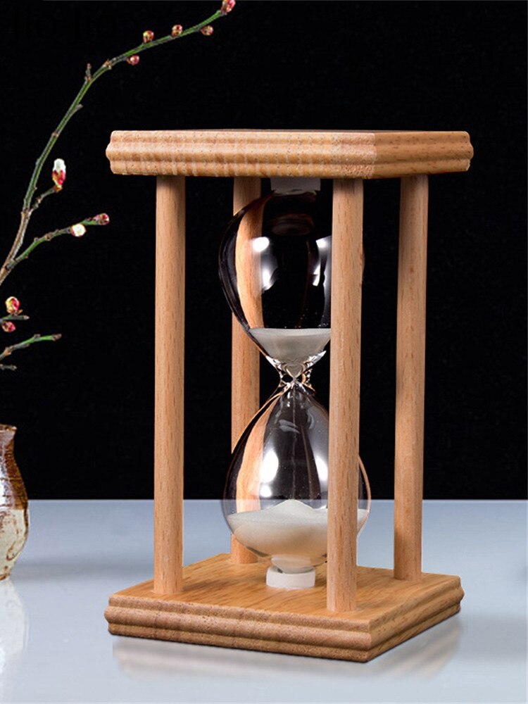 Reloj de arena nórdico de madera para niños, reloj de arena con temporizador, decoración para el hogar y la Oficina, adorno artesanal