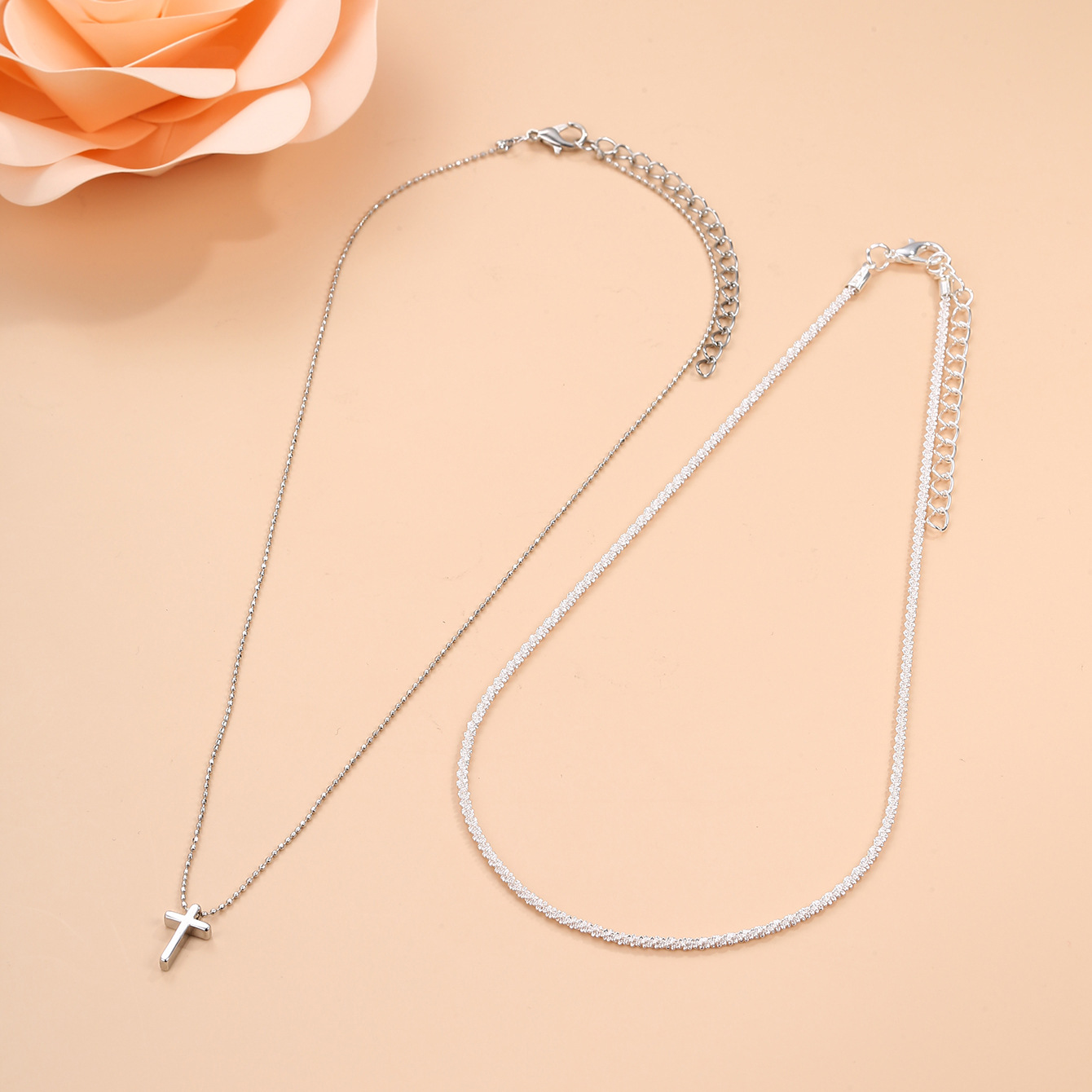 Mode Multi-layer Cross Shining Sleutelbeen Keten Kraag Ketting voor Mannen en Vrouwen Dagelijks Dressing Party Verjaardagscadeaus Sieraden