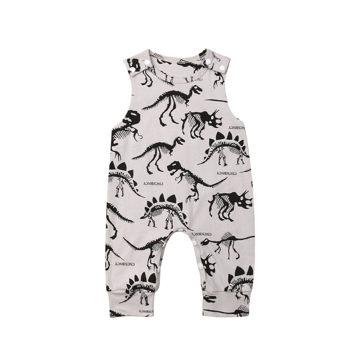 Baby Baby Boy Dinosaurus Mouwloze Romper Jumpsuit Casual Kleding Set