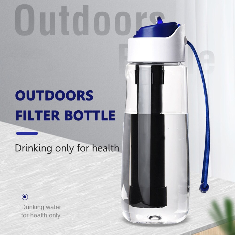 Taza de filtro de paja de gran capacidad, equipo de supervivencia para acampar y senderismo al aire libre, purificador de agua de emergencia, botella de bebida para beber, 750ml