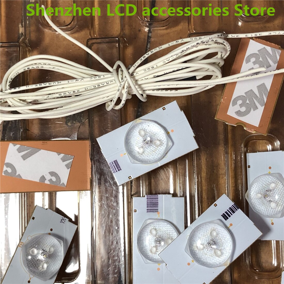 50 stycken/lot 3v stor lins led lampa pärla granulär lamp bar lcd tv baksidan led ljus list retrofit universal lamp pärla