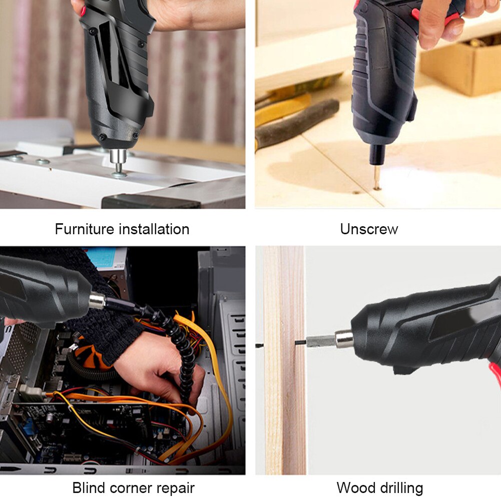Electric Screwdriver with Light 3.6V Portable Cordless Screwdriver Rechargeable Power Tools with Bits Home Tool Accessories