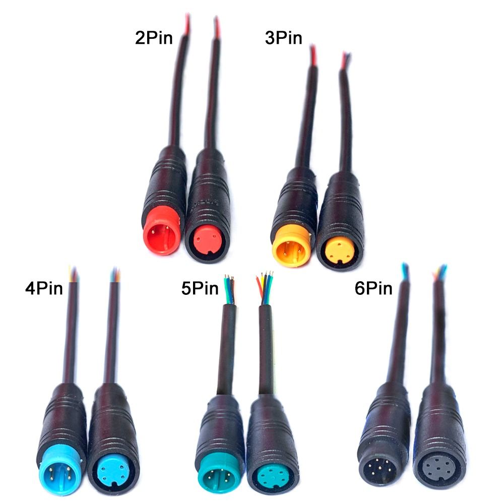 2/3/4/5/6 Pin Cable Base Connector 1Set M8 Lamp Line Waterproof Signal Connection Line For Outdoor Ebike Plug Cable Accessories