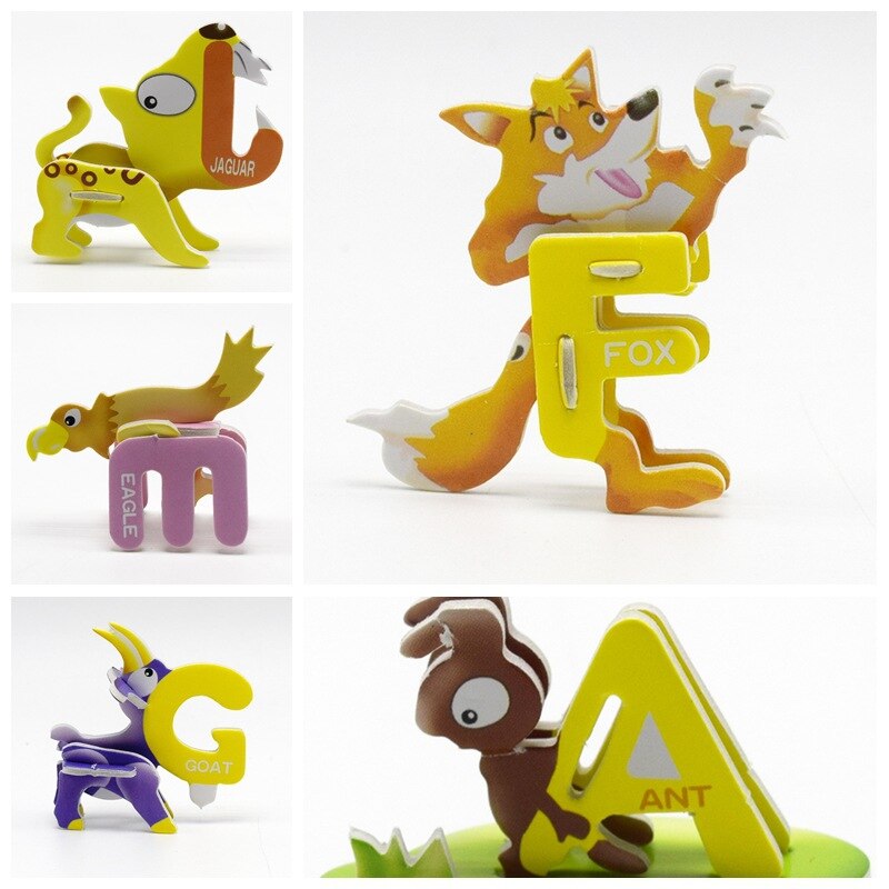 Diy 3d zoogdieren puzzel papier dimensionaal model gemonteerd hersenkraker leerzame educatieve spellen speelgoed voor kinderen legpuzzel speelgoed: J