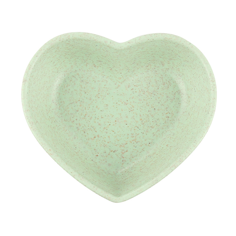1Pcs Tarwe Multipurpose Kruiden Kom Leaf Hart Vorm Kruiden Kom Kleine Platen Snack Schotel Saus Te Schoon Keuken gereedschap: green heart