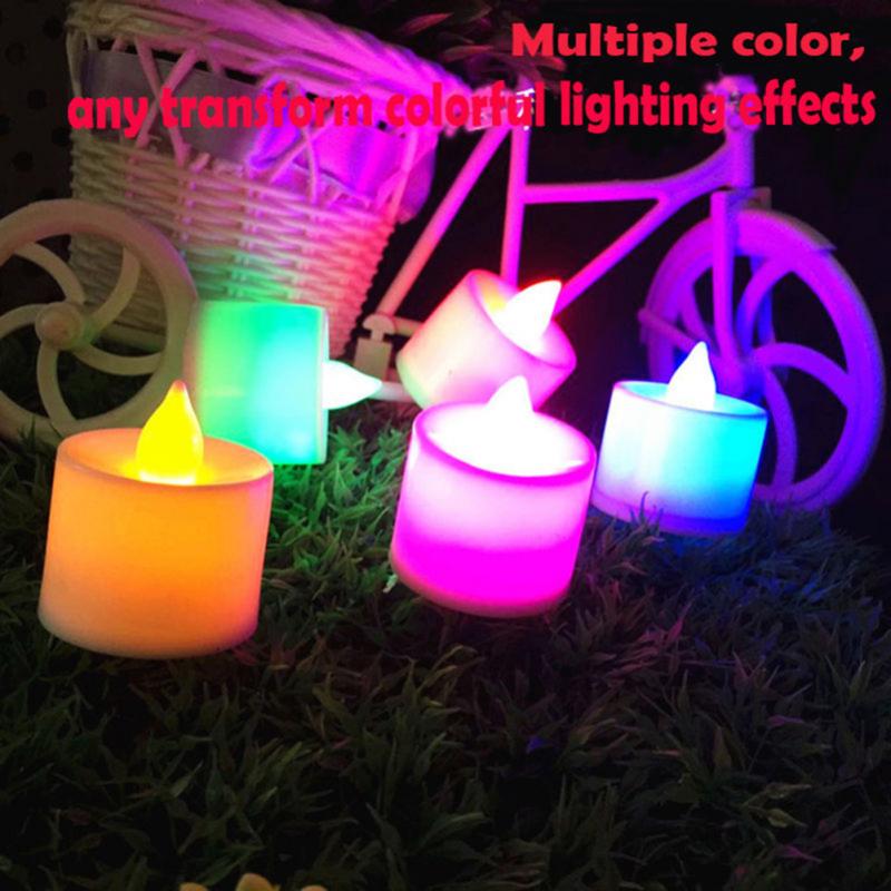 1Pc Led Kaars Multicolor Lamp Simulatie Kleur Vlam Thee Licht Thuis Bruiloft Verjaardagsfeestje Decoratie Thuis