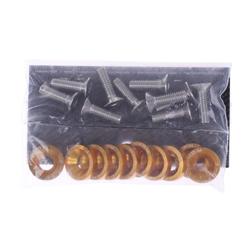 1 bag Quick Release Fasteners M6 screw For Car Bumper Trunk Fender Hatch Lid: Gold