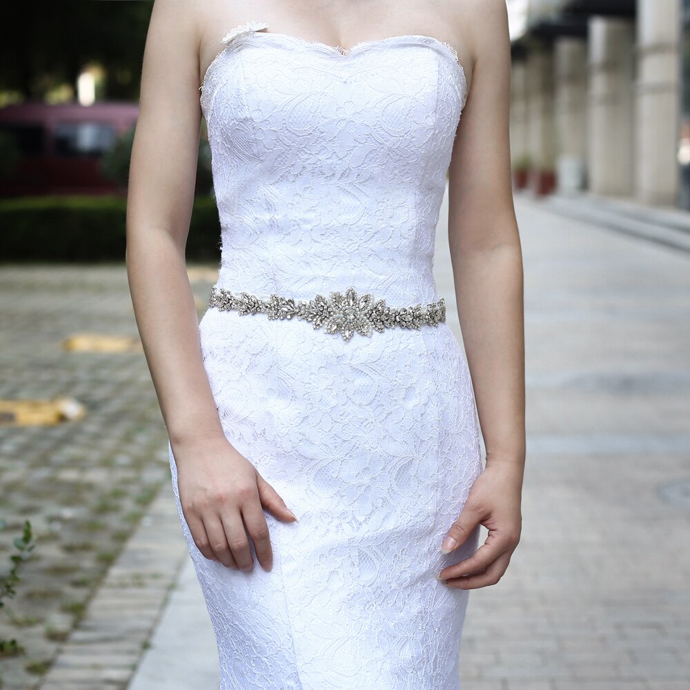OLOMLB Braut Gürtel Hochzeit Gürtel Strass Silber Diamant Braut Gürtel für Brautkleid Hochzeit Zubehör für Abendkleid Werden