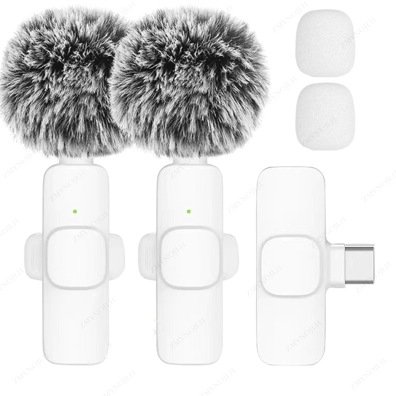 Nowy bezprzewodowy mikrofon krawatowy Przenośny mini mikrofon do nagrywania audio i wideo dla iPhone'a Android PC Camera Telefon do gier na żywo: W kolorze khaki