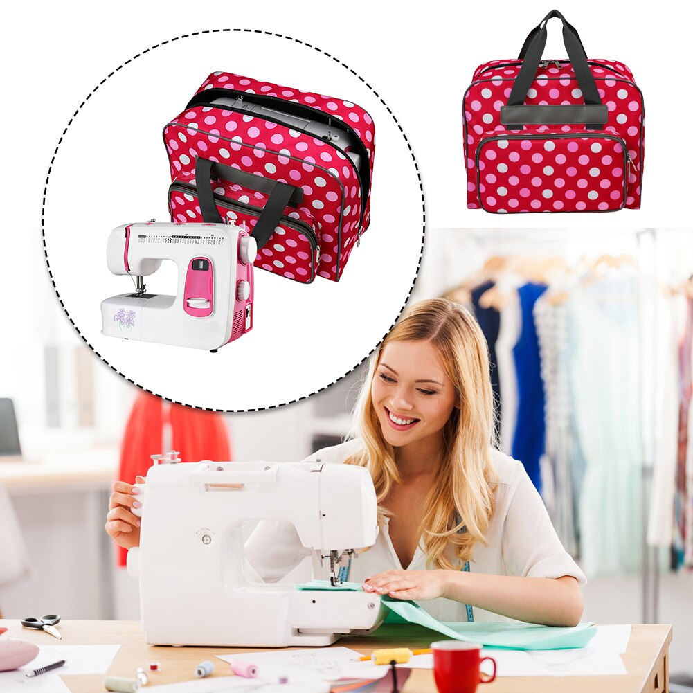 Portable Dots Print Sewing Machine Bags Woolen Yarn Crochet Kit Storage Bag Multi-functional Sewing Machine Sack