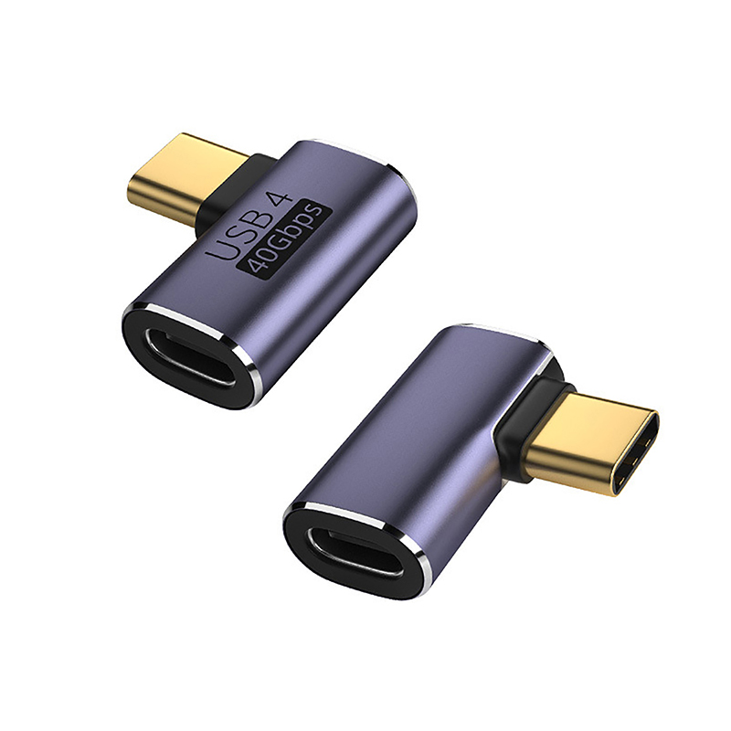 1PC USB Type-C Adapter 90 Degree Quick Charge Converter Male To Female PD Data Transfer for Macbook 40Gbps High Speed Adapter: green