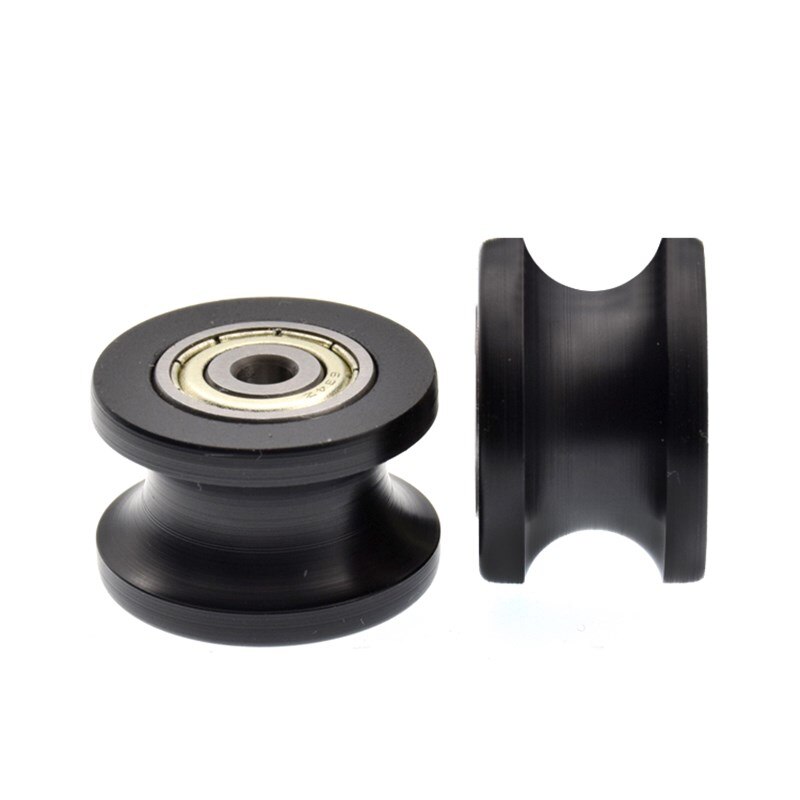 20pcs U groove POM Plastic coated bearing 634ZZ 4*25*16.5mm track guide roller bearing wheel nylon wrapped pulley for 10mm rail
