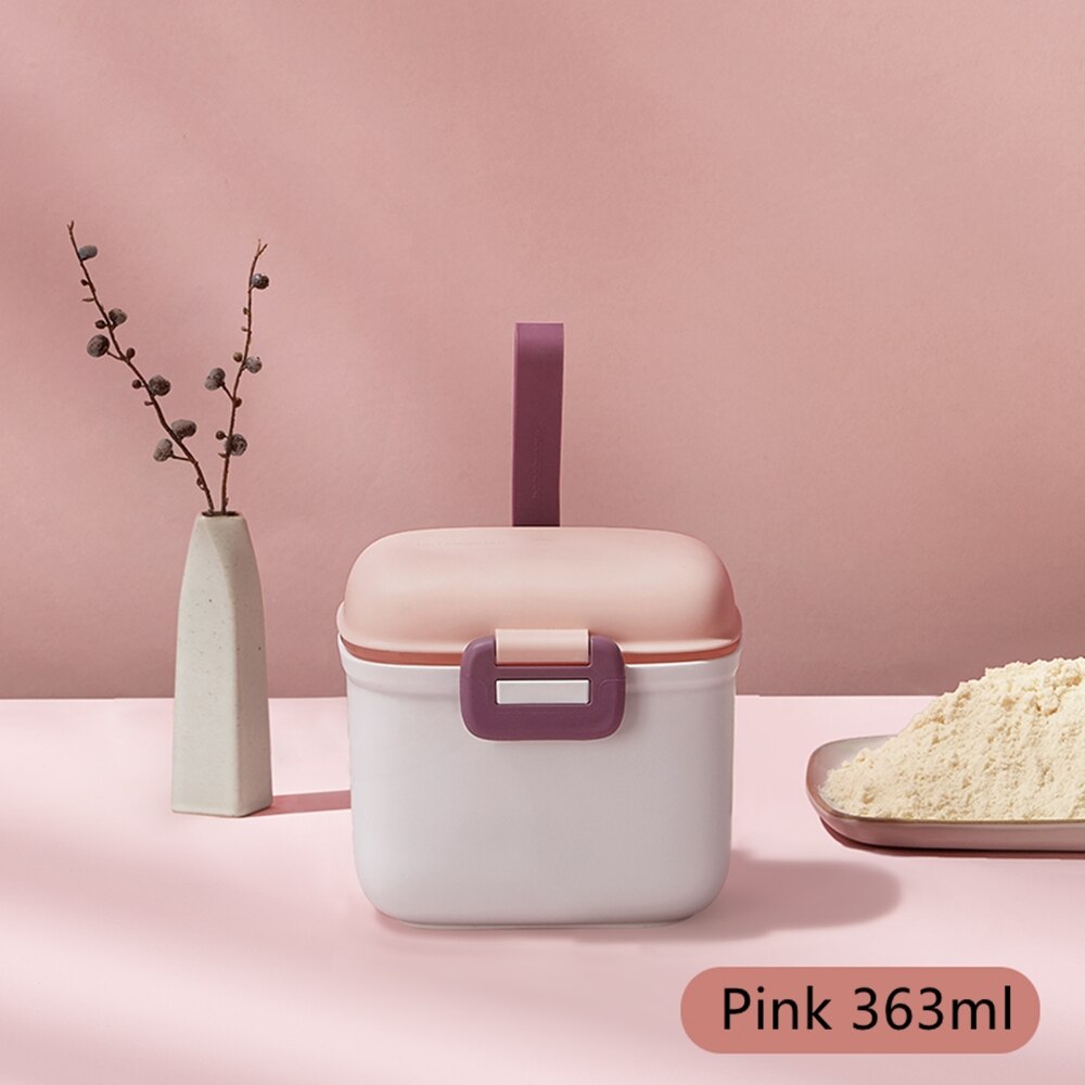 BC Babycare-caja de leche en polvo para bebé, botella de cuchara, dispensador portátil de fórmula de leche en polvo, contenedor de alimentos, caja de aperitivos: Pink 363ml