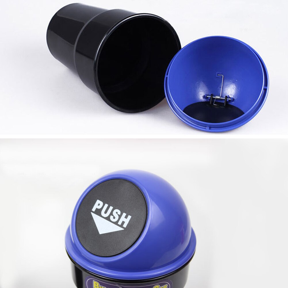 Portable Mini Car Garbage Bin Rubbish Trash Can Plastic Storage Box Organizer